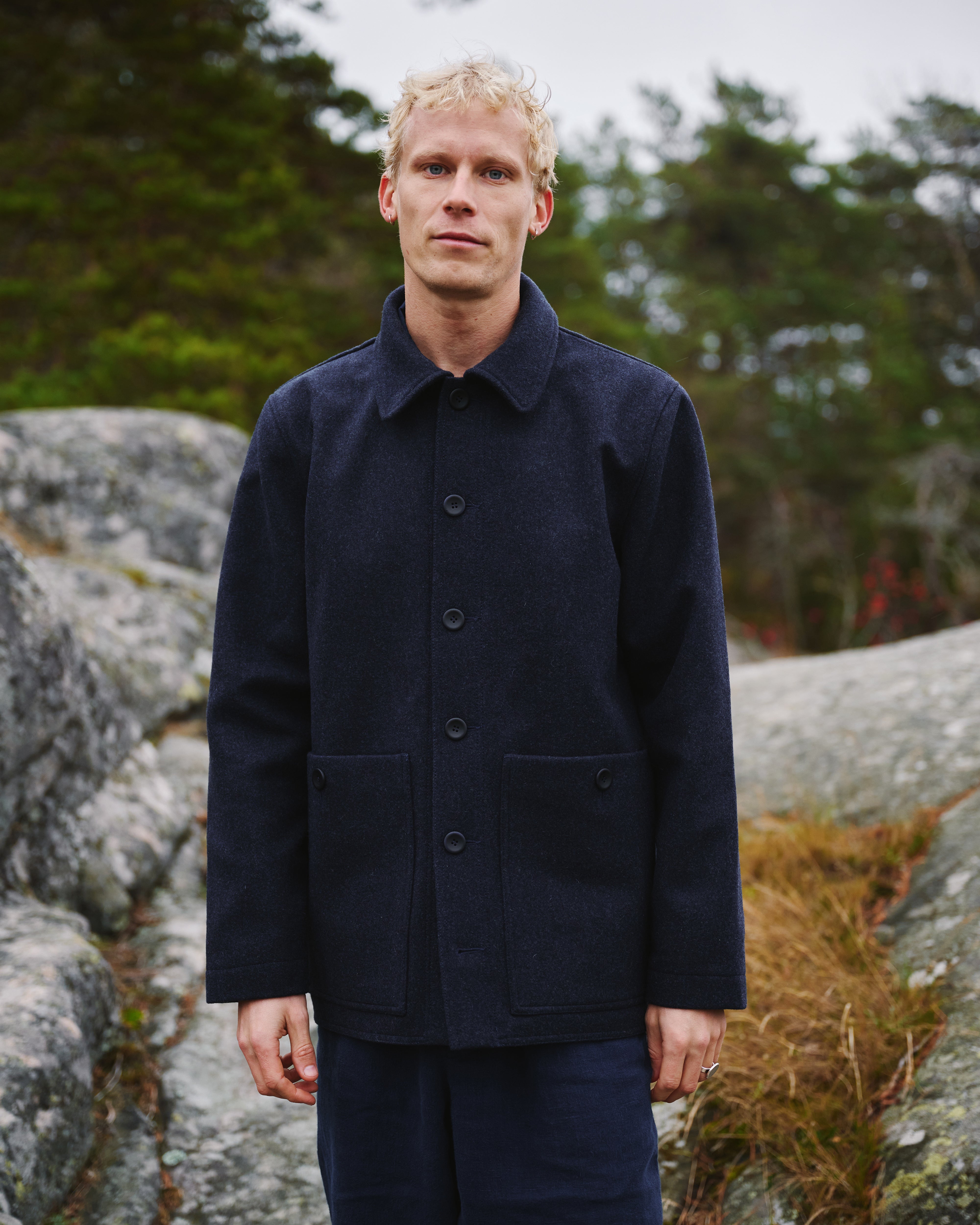 Highwind Felted Wool Jacket - Navy